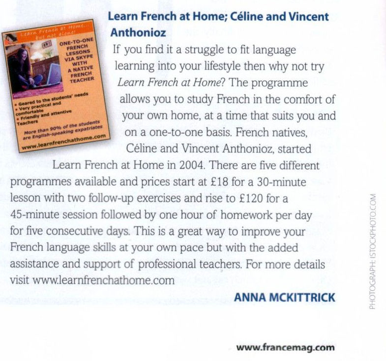 arn French at Home - In the media - Press, radio, books, websites...