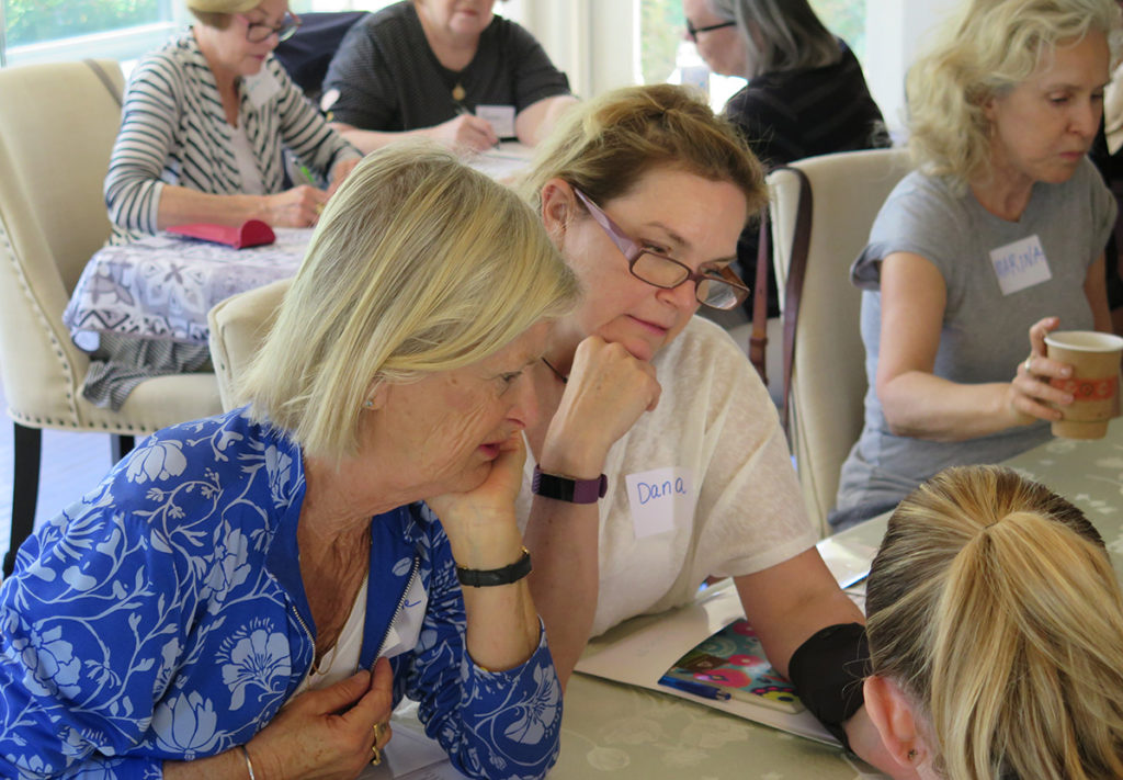 Students working on an exercize during the French Immersion Workshop in Ojai, CA